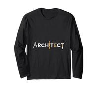 Divertido Arquitecto Diciendo Herramientas Iconos Letras Gráfico Manga Larga