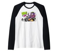 Divertido Arrastrar o Morir Hotrod Dragster Rat Rod Race Car Cartoon Camiseta Manga Raglan