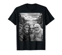 Divertido Arte críptido para Selfies con Monstruos de Bigfoot Alien Loch Ness Camiseta