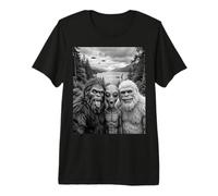 Divertido Arte críptido para Selfies con Monstruos de Bigfoot Alien Loch Ness Camiseta Premium