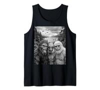 Divertido Arte críptido para Selfies con Monstruos de Bigfoot Alien Loch Ness Camiseta sin Mangas