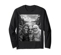 Divertido Arte críptido para Selfies con Monstruos de Bigfoot Alien Loch Ness Manga Larga