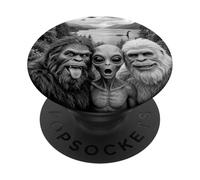 Divertido Arte críptido para Selfies con Monstruos de Bigfoot Alien Loch Ness PopSockets PopGrip Adhesivo