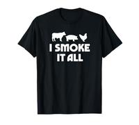 Divertido Arte de BBQ Pitmaster I Smoke It All asando Carne ahumada Camiseta