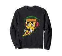 Divertido arte de dibujos animados para videojuegos Gamer Pizza Slice Sudadera