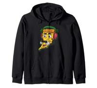 Divertido arte de dibujos animados para videojuegos Gamer Pizza Slice Sudadera con Capucha