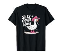 Divertido arte de humor animal con forma de vaquera de Silly Goose On The Loose Camiseta