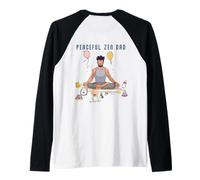 Divertido arte de meditación y yoga con texto en inglés "Paz" Camiseta Manga Raglan