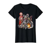 Divertido Arte de Monster Rat Hotrod para Coche, gasolinera y Garaje Camiseta gráfica económica, Mujer, Negro, XL