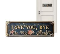 Divertido Arte De Pared De Metal - Letrero Con Eslogan Love You Bye | Decoración Rústica Vintage Para El Hogar | Tablero De Placa De Texto Colgante | Accesorio Duradero Para Puerta De Hojalata | Para