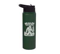 Divertido arte del mito del Sasquatch de Bigfoot, más real que tú, juego de palabras Stainless Steel Insulated Water Bottle
