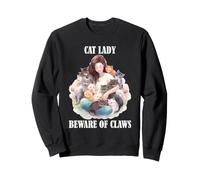 Divertido Arte felino de Cat Lady con Varios Gatos, Cuidado con Las Garras Sudadera