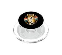 Divertido Arte galés de Perro Corgi Corriendo, Retro, de Pembroke PopSockets PopGrip para MagSafe