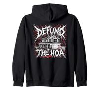 Divertido Arte humorístico para propietarios de Casas de Heavy Metal de Defund The HOA Sudadera con Capucha