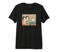 Divertido Arte Japonés Meme Gato Mujeres Señalando Ukiyoe Camiseta Premium