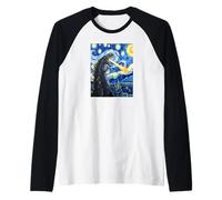 Divertido Arte Nocturno de Monstruos de Starry Kaiju Camiseta Manga Raglan