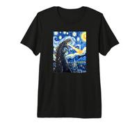 Divertido Arte Nocturno de Monstruos de Starry Kaiju Camiseta Premium