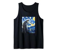 Divertido arte nocturno de monstruos de Starry Kaiju Camiseta sin Mangas