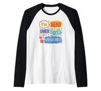 Divertido Arte Pop estético de Verduras Retro para fanáticos de la Comida Saludable Camiseta Manga Raglan