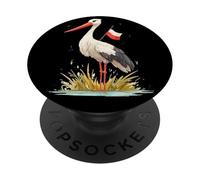 Divertido Aspecto de cigüeña en Colores polacos para Amantes de Las cigüeñas PopSockets PopGrip Adhesivo
