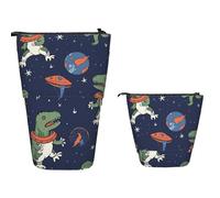 Divertido Astronauta Dinosaurio Cohete Plegable Estuche Dos En Uno Pop-Up Estuches Escolares Con Cremallera Bolsa De Lápiz Para Mujeres Escolar Adultos