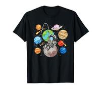 Divertido astronauta espacial Planeta Luna Ciencia Sistema Solar Camiseta