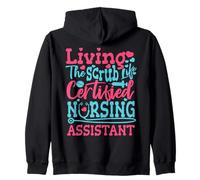Divertido Auxiliar de Enfermería CNA Living The Scrub Life Sudadera con Capucha