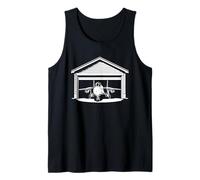 Divertido avión de Combate Militar en un diseño de Garaje Camiseta sin Mangas