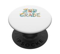Divertido avión de segundo grado de regreso a la escuela niños niñas PopSockets PopGrip Adhesivo