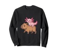 Divertido Axolotl Montando Capibara Tonto Animal Duo Sudadera