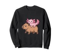 Divertido Axolotl Montando Capibara Tonto Animal Duo Sudadera