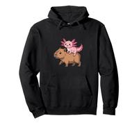 Divertido Axolotl Montando Capibara Tonto Animal Duo Sudadera con Capucha