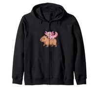 Divertido Axolotl Montando Capibara Tonto Animal Duo Sudadera con Capucha