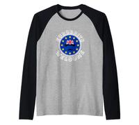 Divertido Azul Amarillo Unión Europea Refugiados Brexit Camiseta Manga Raglan