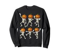 Divertido Baile de Jack O Lantern posa en un desafío de Baile para Halloween Sudadera