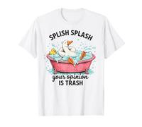 Divertido baño de Ganso Splish Splash Cuida tu Negocio Lindo Camiseta
