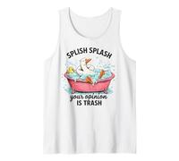 Divertido baño de Ganso Splish Splash Cuida tu Negocio Lindo Camiseta sin Mangas
