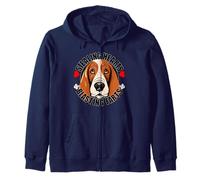 Divertido Basset Hound Robando Corazones Volando Pedos Lindo Perro Sudadera con Capucha
