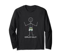 Divertido Baterista para Hombre Snare Drum Guy Boy Manga Larga