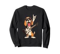 Divertido Beagle Dog Lover Rock Music Guitarrista Diseño Sudadera