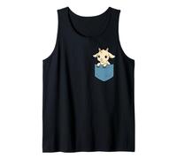 Divertido bebé cabra bolsillo amigo lindo granja animal cabras amantes Camiseta sin Mangas