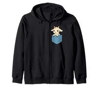 Divertido bebé cabra bolsillo amigo lindo granja animal cabras amantes Sudadera con Capucha