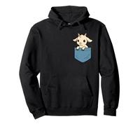 Divertido bebé cabra bolsillo amigo lindo granja animal cabras amantes Sudadera con Capucha