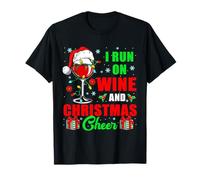 Divertido Bebedor de Vino I Running On Wine and Christmas Cheer Camiseta