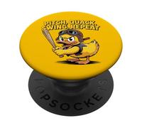 Divertido béisbol pato pito quack swing repetición PopSockets PopGrip Adhesivo