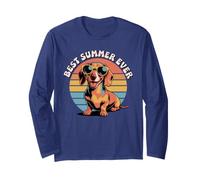 Divertido Best Verano Ever Dachshund Dog Camp Vacation Swim Manga Larga