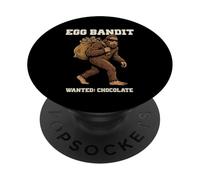 Divertido Bigfoot Huevo de Pascua Bandido Sasquatch Chocolate Humor PopSockets PopGrip Adhesivo