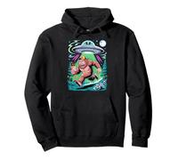 Divertido Bigfoot y Alien Escape Sasquatch Dibujos Animados Sudadera con Capucha