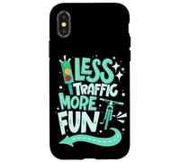 Divertido Biker Cita Menos tráfico Más diversión Bike Rider Humor Carcasa para iPhone X/XS