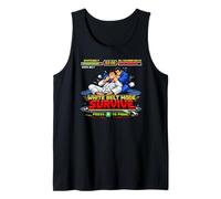 Divertido BJJ Cinturón Blanco Modo Sobrevive Retro Videojuego Jiu-Jitsu Camiseta sin Mangas